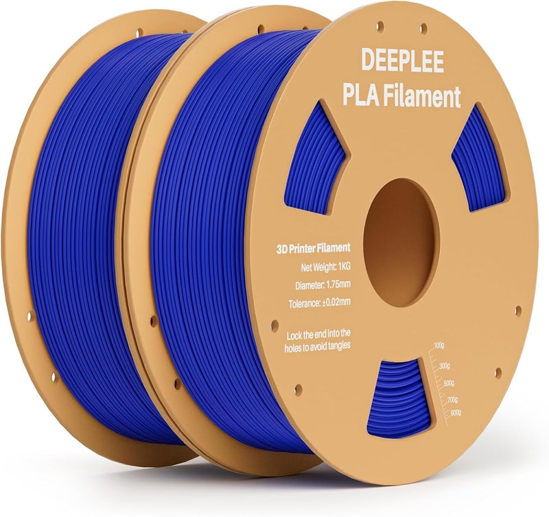 Deeplee PLA 1.75mm 3D Printer Filament, Dimensional Accuracy +/- 0.02mm, Neatly Wound, No Clogging, Vacuum Package, Fits for Most FDM 3D Printers, Cardboard Spool 2kg Dark Blue - Image 1